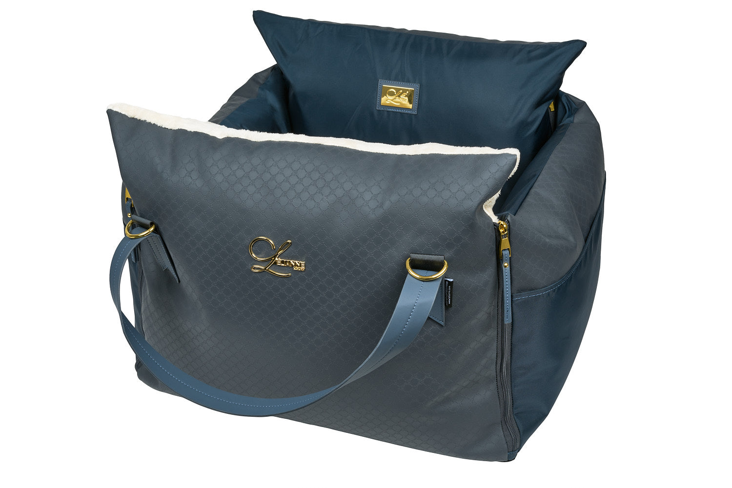 Designer Luxury Dog Car Seat | Navy Blue